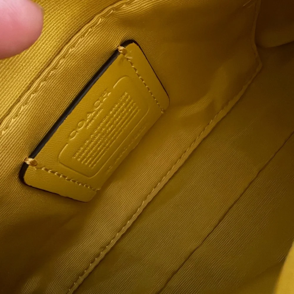 Coach Beige and Yellow Shoulder Bag